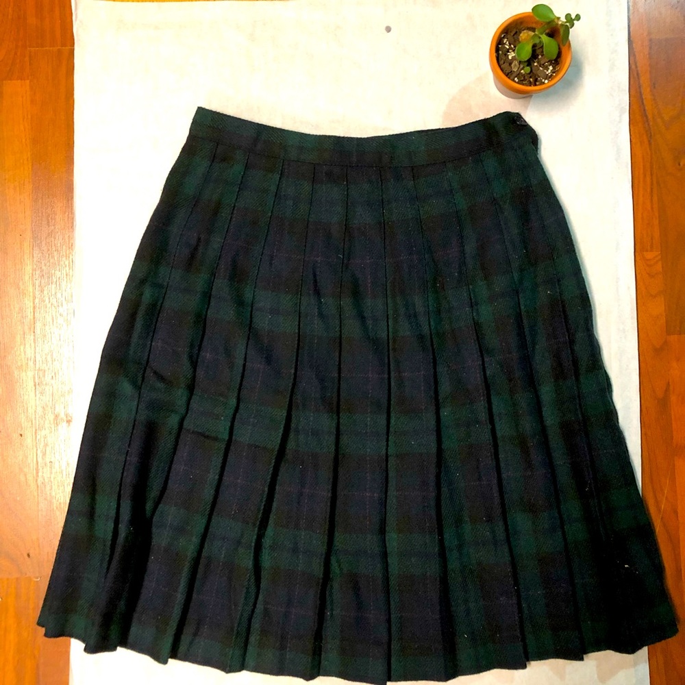 Vintage wool blend plaid skirt